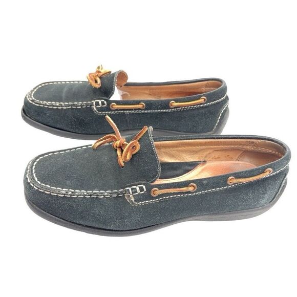 Lands end ￼ suede loafers navy blue size 10 - Picture 5 of 8